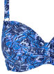Haut de bikini avec armatures et imprimé, Bleu, Packshot image number 2