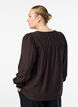 Blouse en viscose avec smock et d&eacute;tails fronc&eacute;s, Marron, Model image number 2