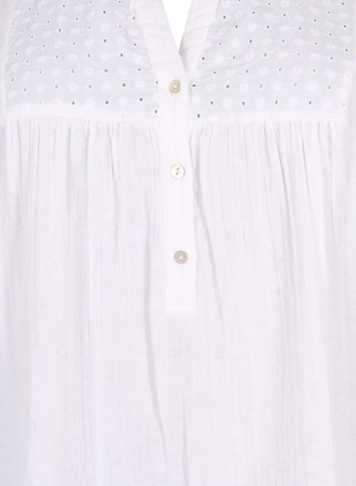 Tunique en coton avec broderie anglaise, Bright White, Packshot image number 2