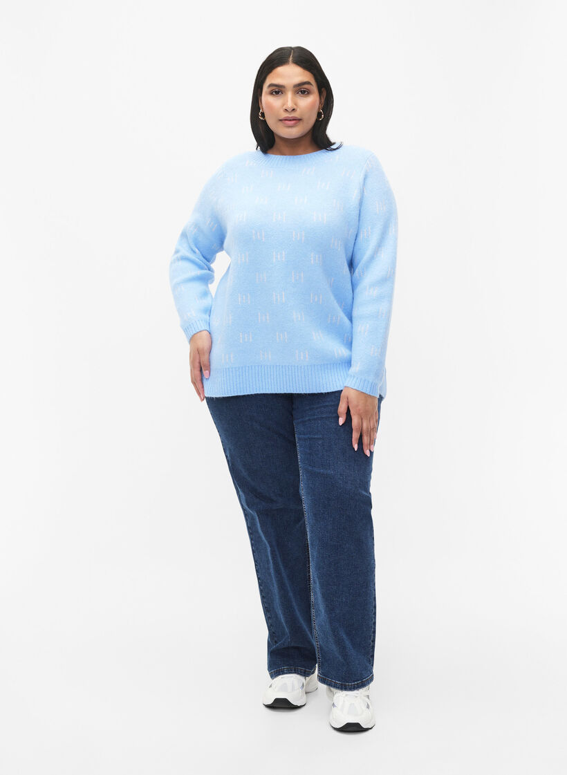 Pull à motifs, Blue Bell/Birch, Model image number 2
