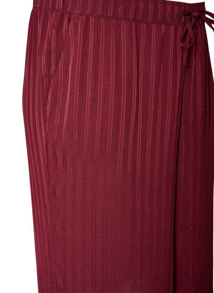Pantalon &agrave; rayures textur&eacute;es et coupe droite, Bordeaux, Packshot image number 2