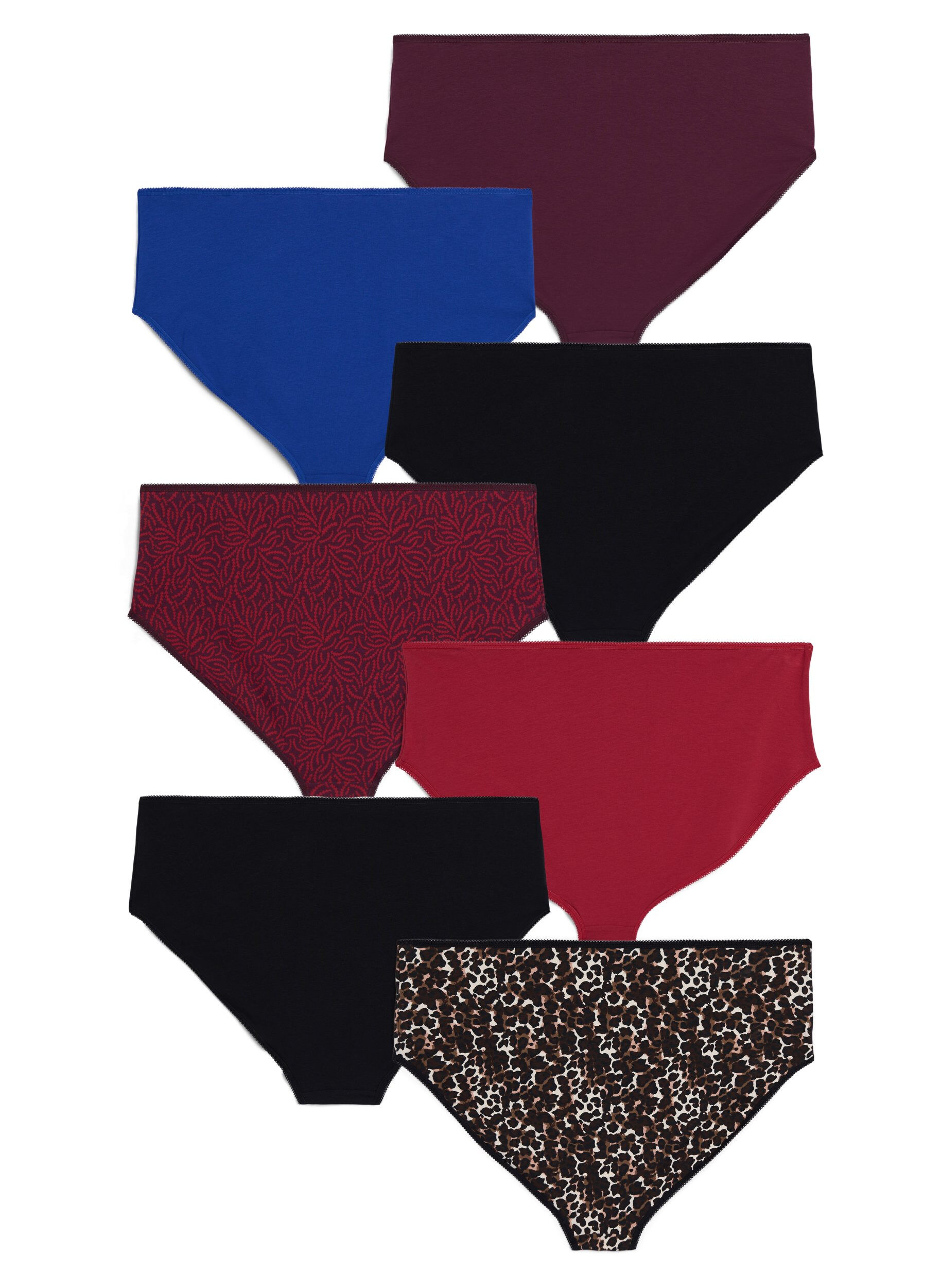 Zizzi 7-pack de culottes avec une taille standard, Bordeaux, Packshot image number 1