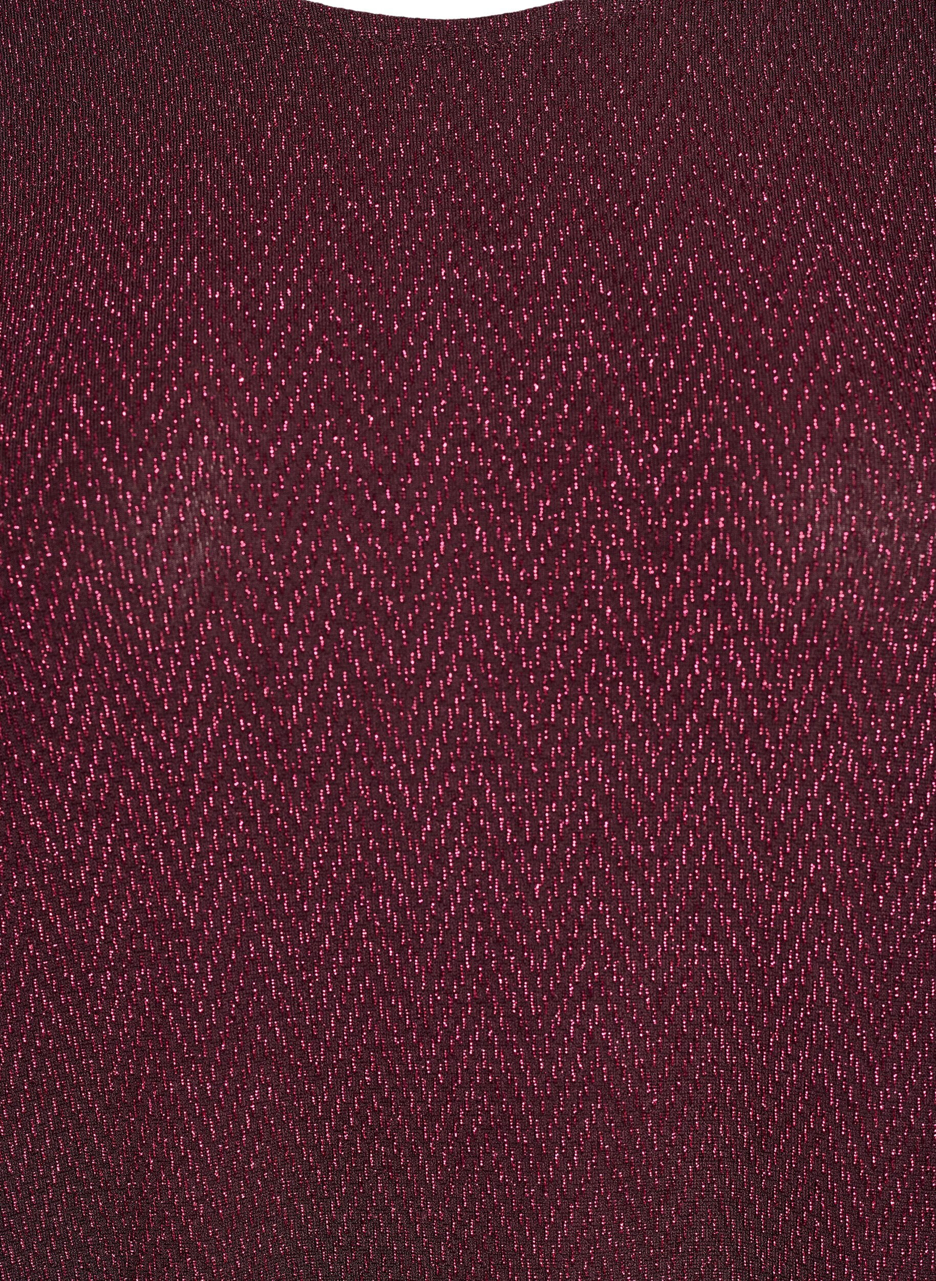 Zizzi Blouse &agrave; motif paillet&eacute; et manches 3/4, Bordeaux fonc&eacute;, Packshot image number 2