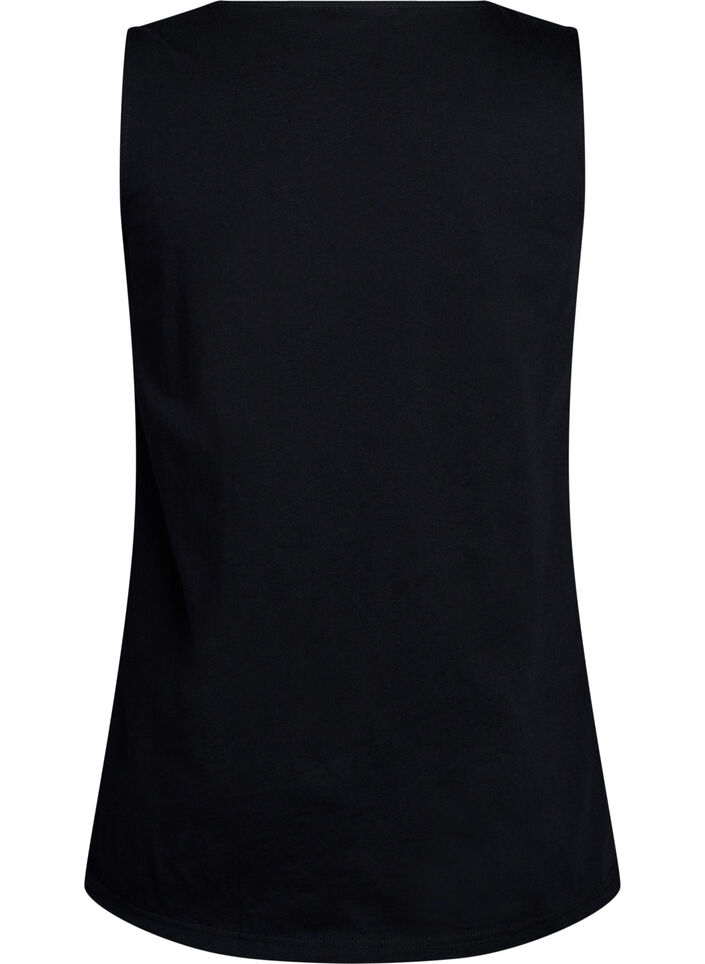 Top en coton avec forme en A, Noir, Packshot image number 1