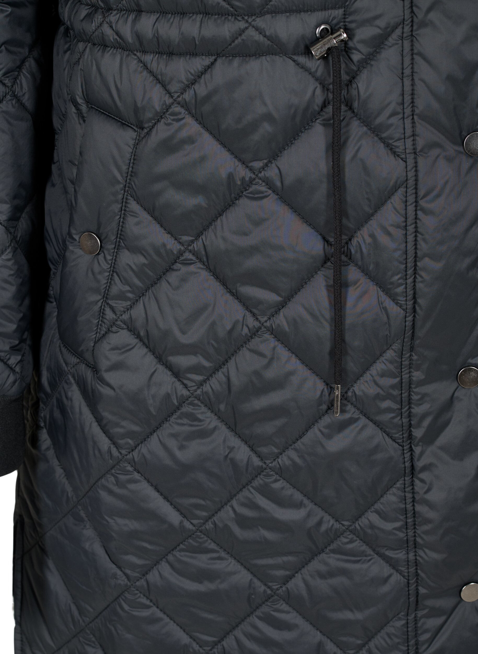 Zizzi Veste l&eacute;g&egrave;re matelass&eacute;e &agrave; capuche, Black, Packshot image number 3