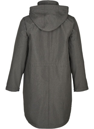 Veste Softshell longue à capuche, Dark Grey Melange, Packshot image number 1