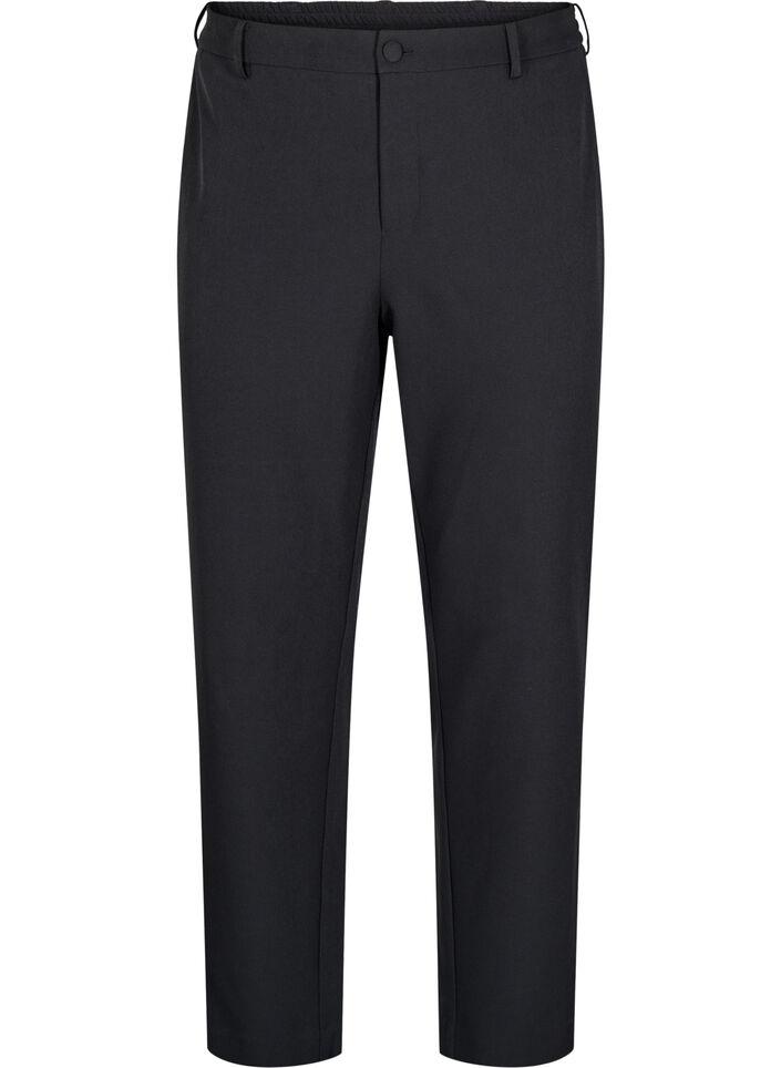 Pantalon avec poches et jambe droite, Black, Packshot image number 0