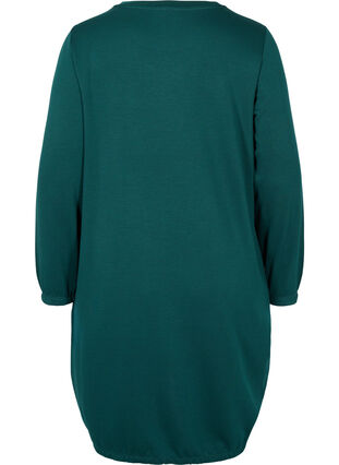 Plain, long-sleeved sweatshirt dress, Ponderosa Pine, Packshot image number 1