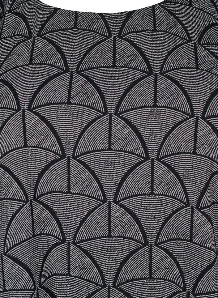 Chemisier à manches courtes imprimé, Black Grey Graphic , Packshot image number 2