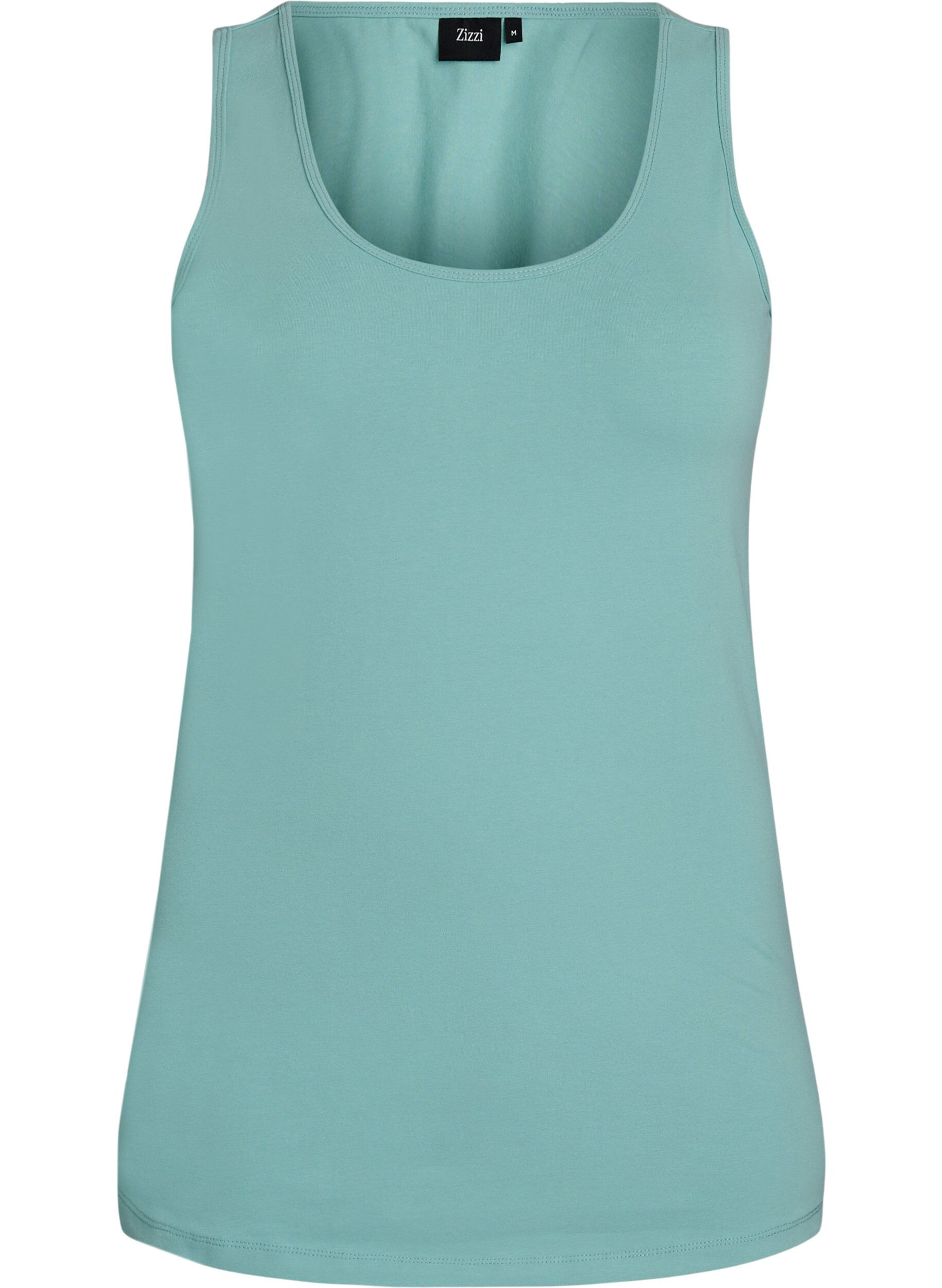 ZizziHaut basic uni en coton, Vert, Packshot image number 0