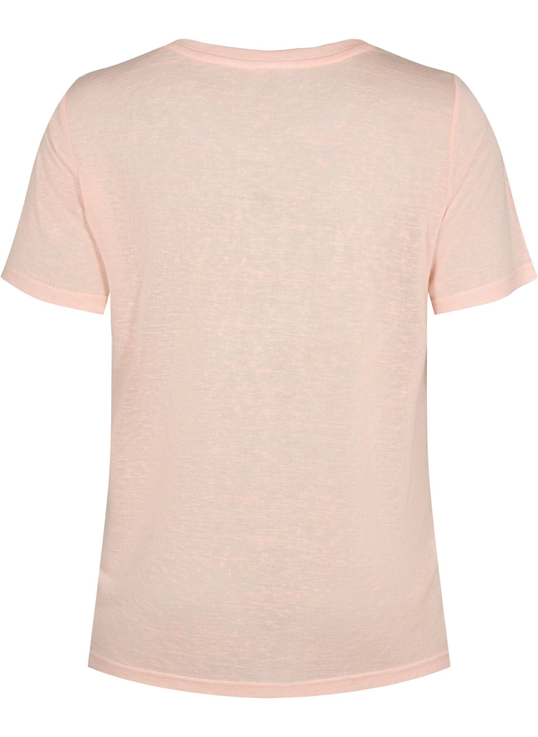 Zizzi T-shirt avec rivets et col rond, Pale Blush, Packshot image number 1