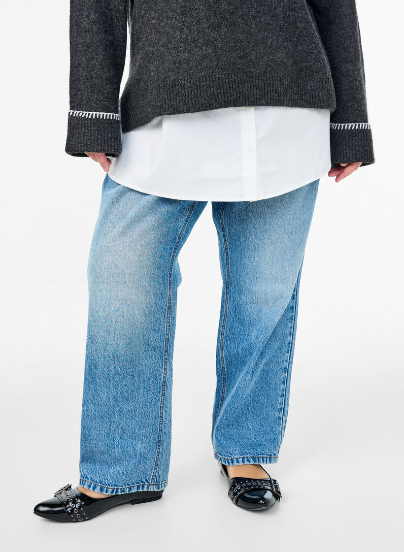 Extension de chemise en 100% coton, Blanc, Model image number 0