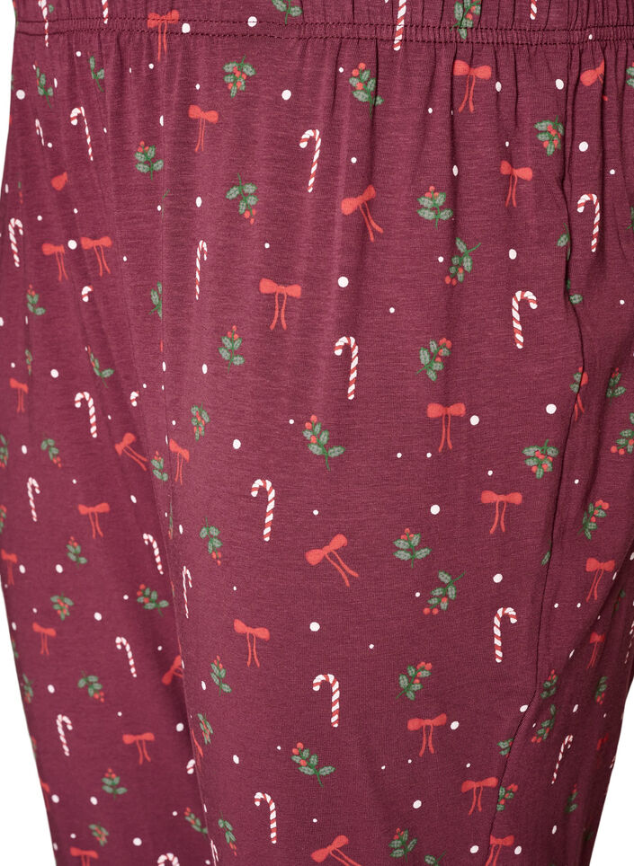 Bas de pyjama imprim&eacute;, Bordeaux fonc&eacute;, Packshot image number 2