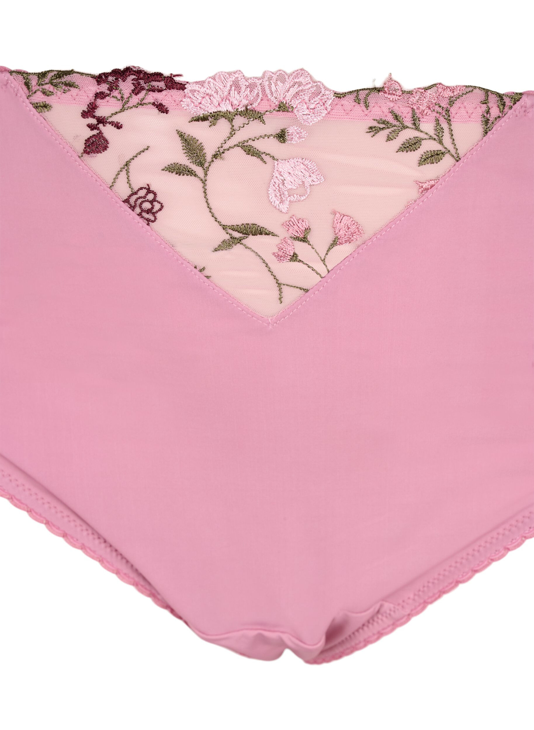 Zizzi Slip ta&iuml; en microfibre avec des fleurs brod&eacute;es, Rose, Packshot image number 2