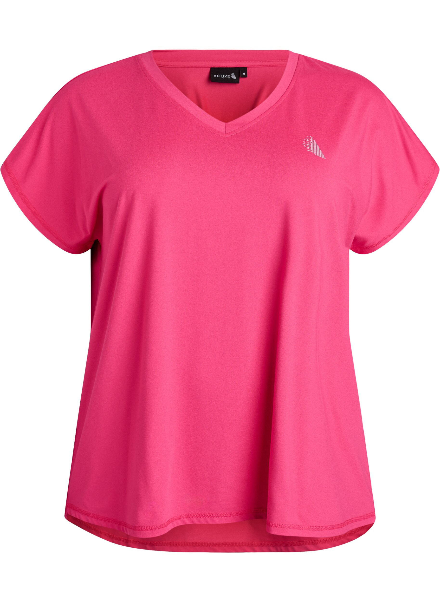 T-shirt de sport &agrave; manches courtes et col en V