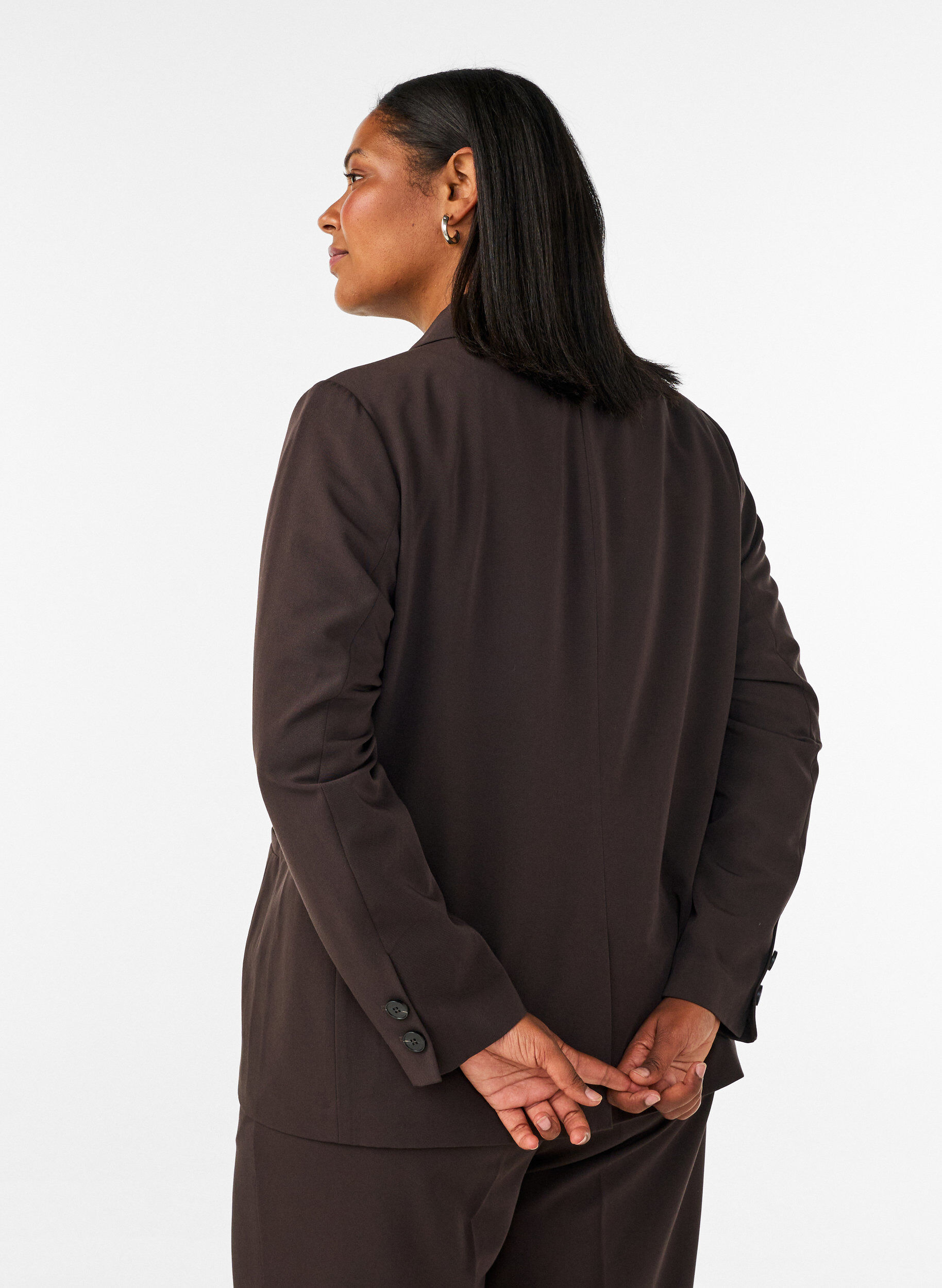 ZizziBlazer crois&eacute; &agrave; la coupe ample, Marron, Model image number 2