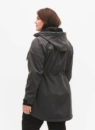 Veste Softshell avec capuche amovible, Dark Grey Melange, Model image number 1