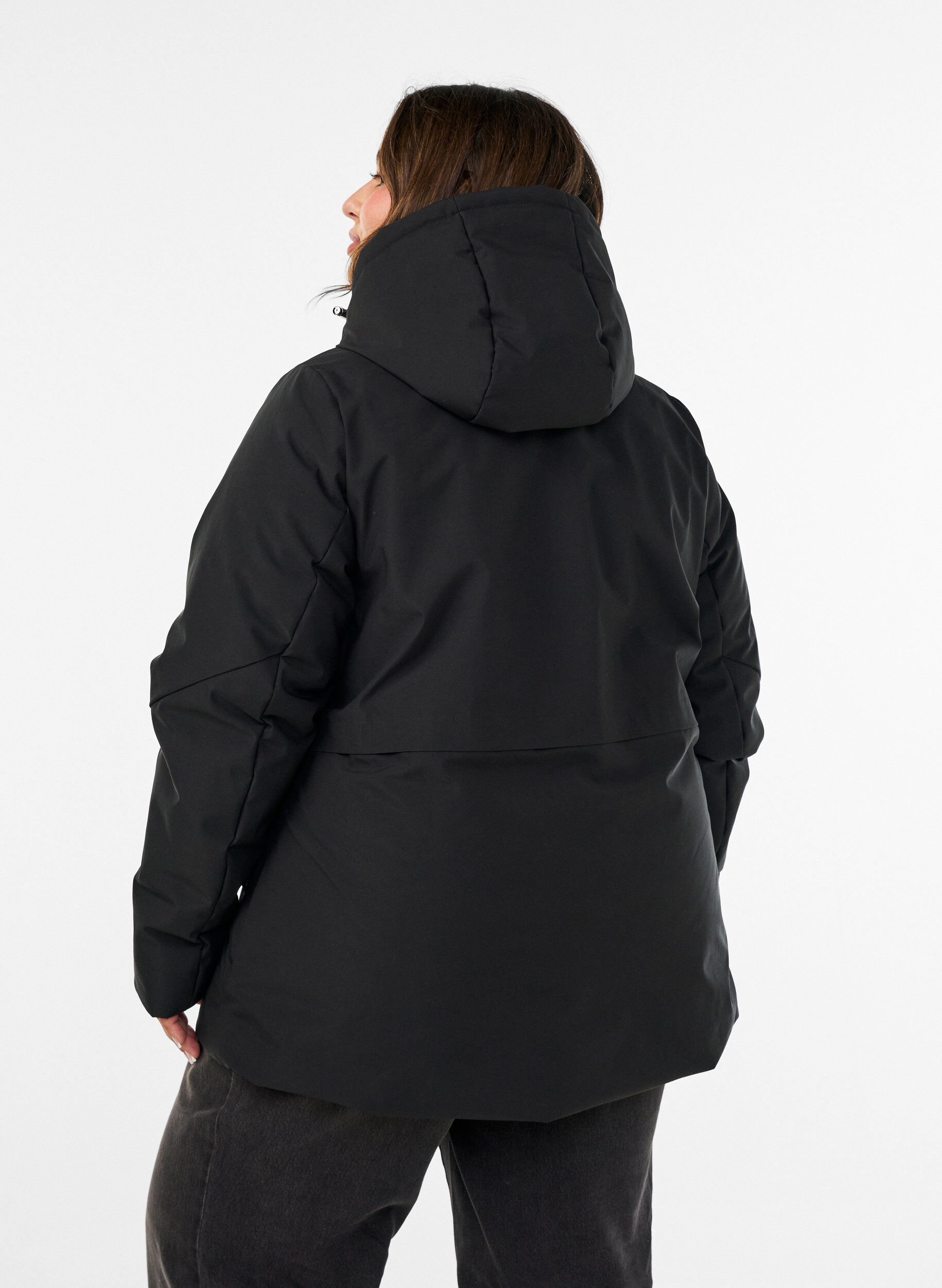 ZizziVeste d'hiver avec capuche et taille ajustable, Noir, Model image number 2