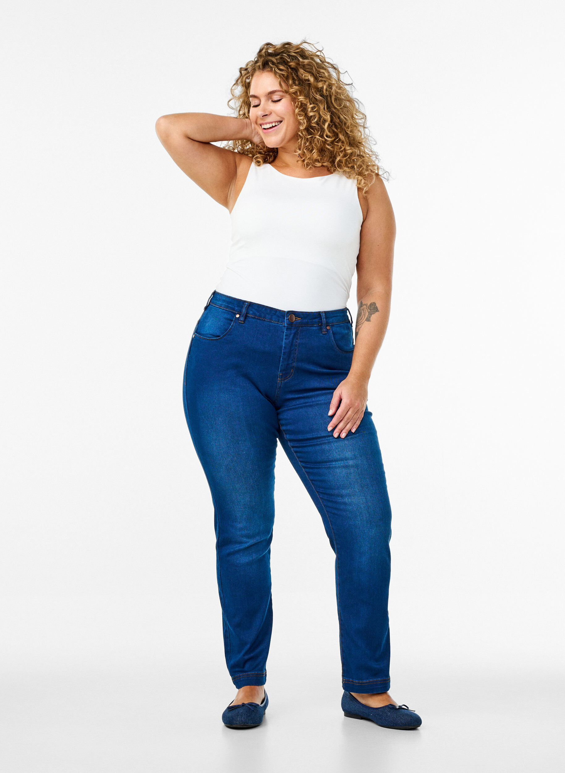  Emily jeans slim fit taille normale, Bleu, Model