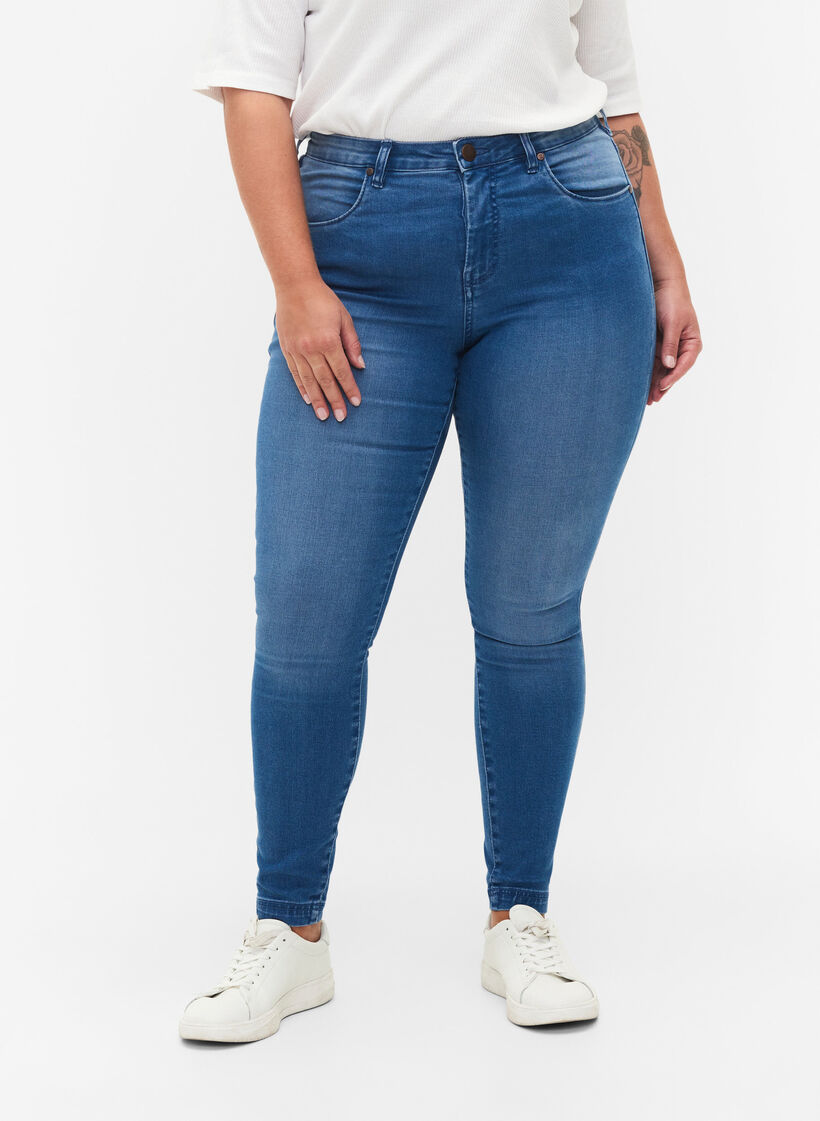 Jean Amy super slim &agrave; taille haute, Light blue, Model image number 3