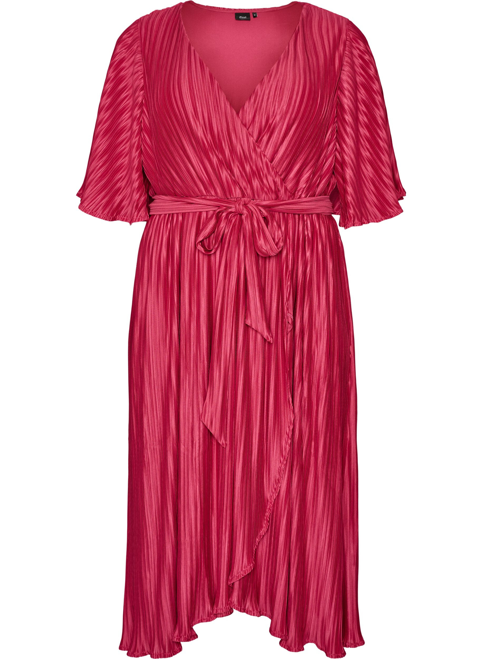 ZizziRobe midi pliss&eacute;e avec manches chauve-souris, Rose, Packshot image number 0