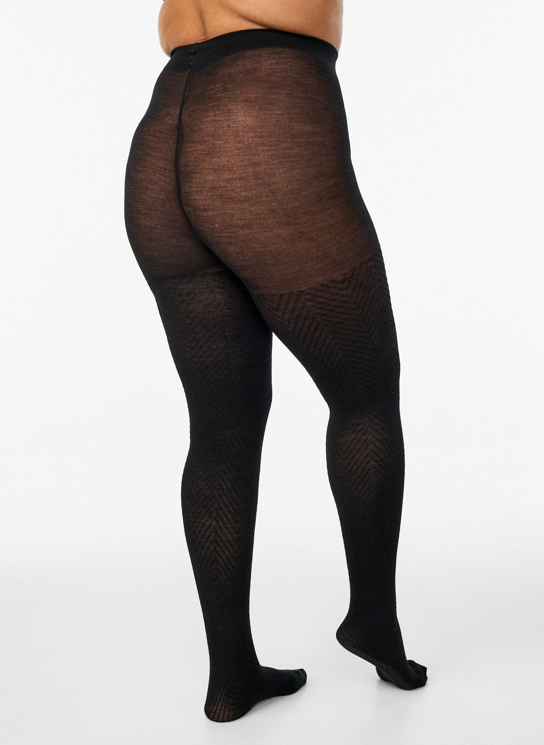 Zizzi Collants textur&eacute;s, Noir, Packshot image number 1
