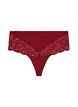 String hipster taille haute avec dentelle, Rouge, Packshot image number 0