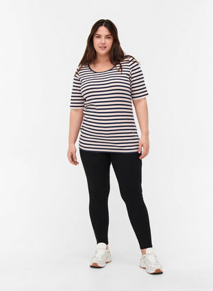 T-shirt en coton rayé , Blue Rose Stripe, Model image number 2