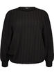 Blouse en jersey textur&eacute; &agrave; la silhouette ballon, Noir, Packshot image number 0