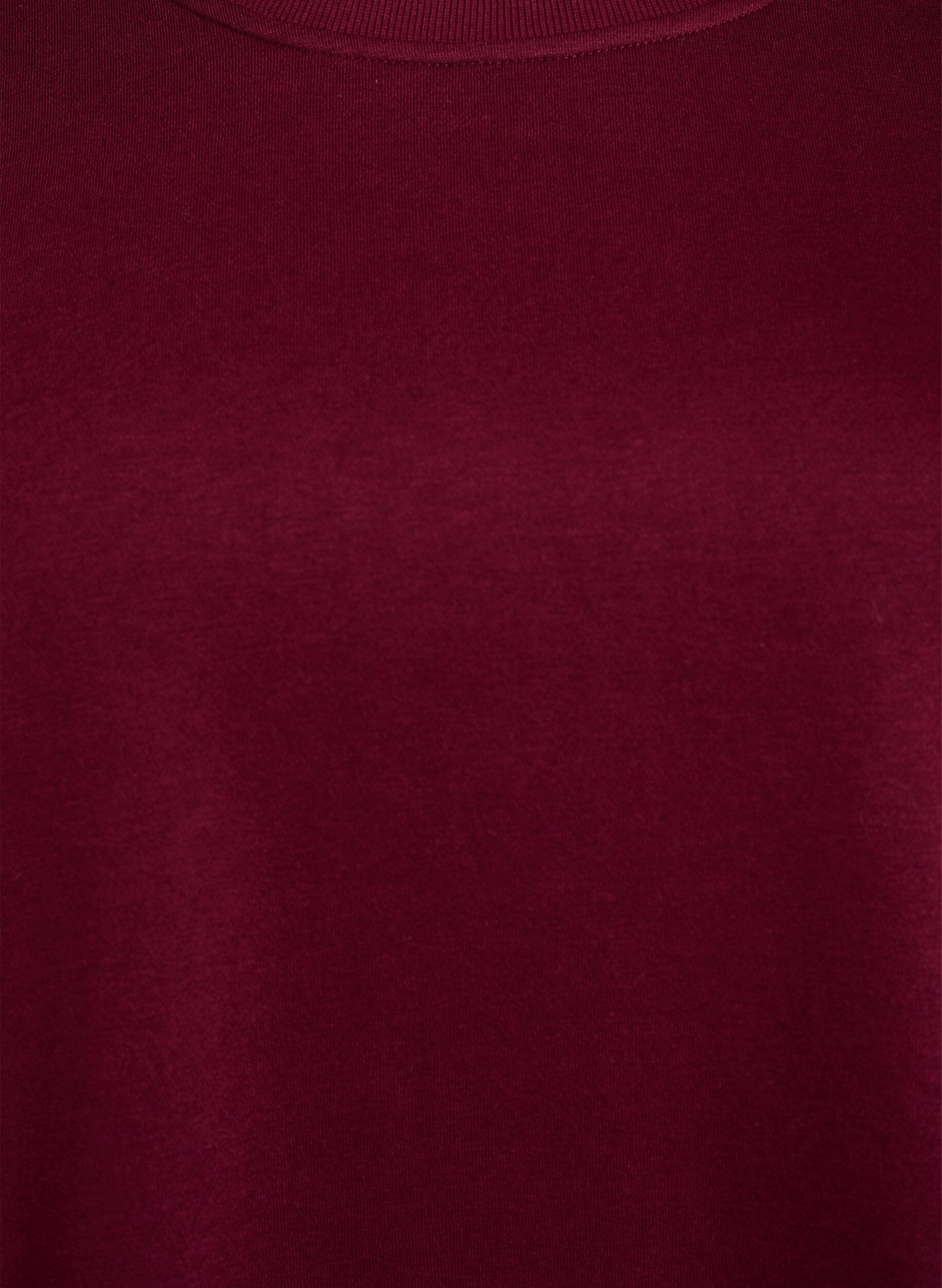 Zizzi Sweat-shirt &agrave; franges, Bordeaux fonc&eacute;, Packshot image number 2