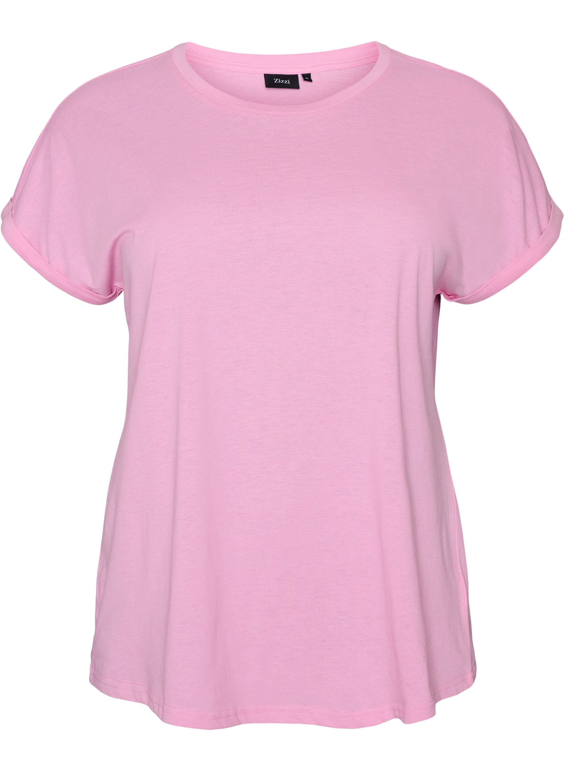 ZizziT-shirt &agrave; manches courtes en coton m&eacute;lang&eacute;, Rose, Packshot image number 0