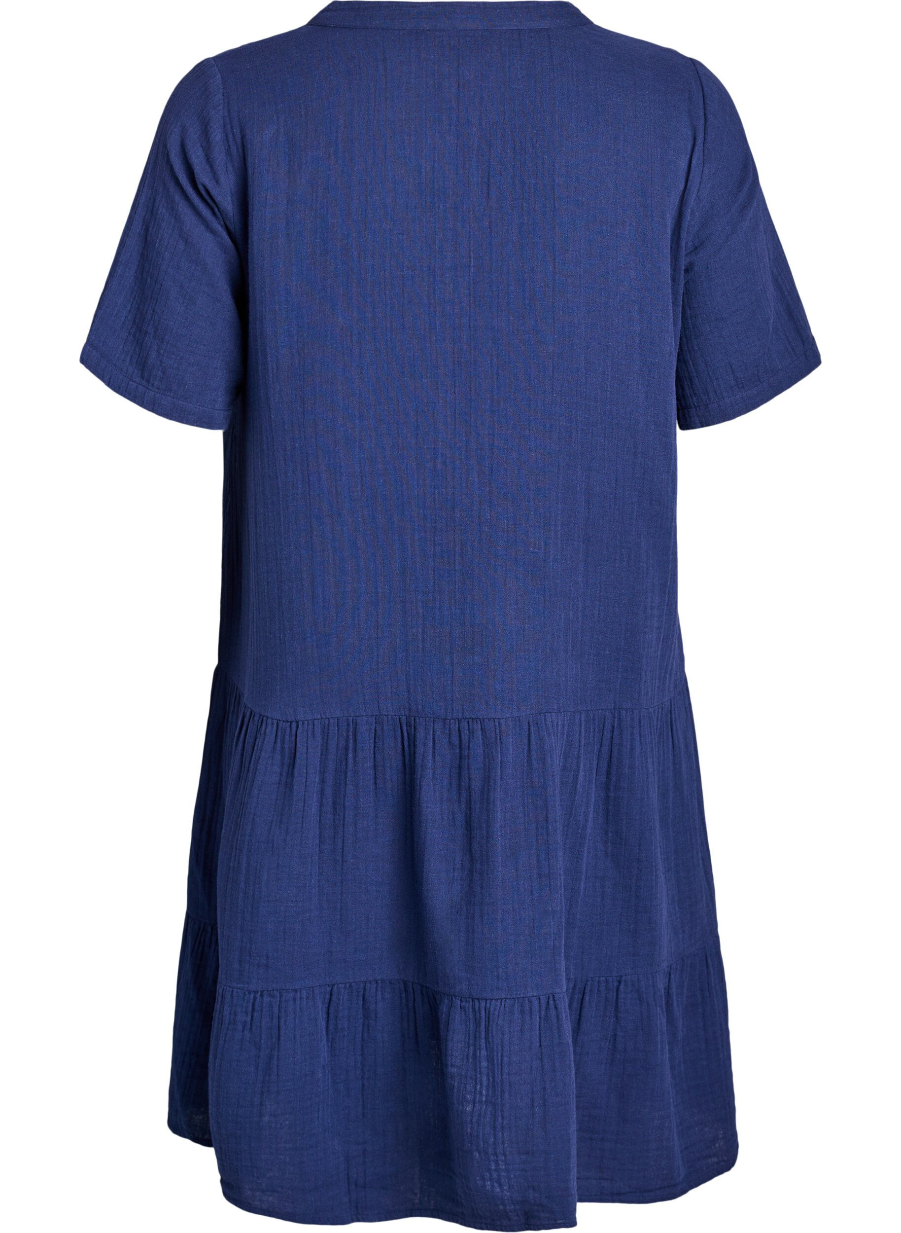 ZizziRobe courte &eacute;vas&eacute;e en mousseline de coton, Bleu, Packshot image number 1