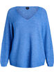 Blouse en maille &agrave; col V et manches raglan, Bleu, Packshot image number 0