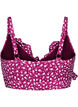 Haut de bikini &agrave; fleurs et &agrave; d&eacute;tails de jabot, Bordeaux, Packshot image number 1