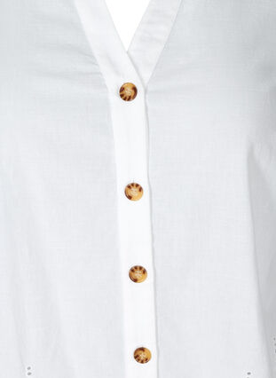 Chemise à manches courtes avec broderie anglaise, Bright White, Packshot image number 2
