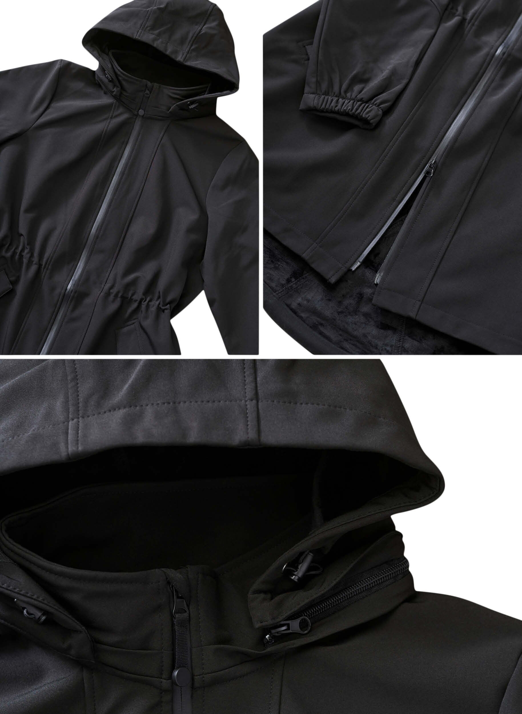 Zizzi Veste Softshell, Black solid, Packshot image number 4