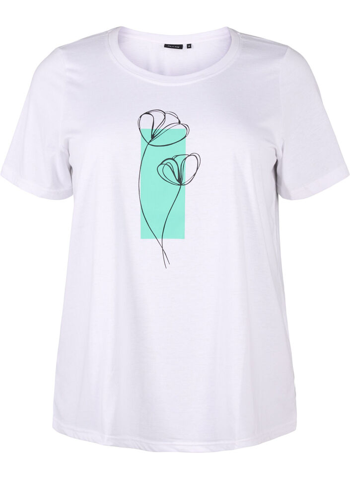 FLASH - T-shirt avec motif, Bright White Flower, Packshot image number 0