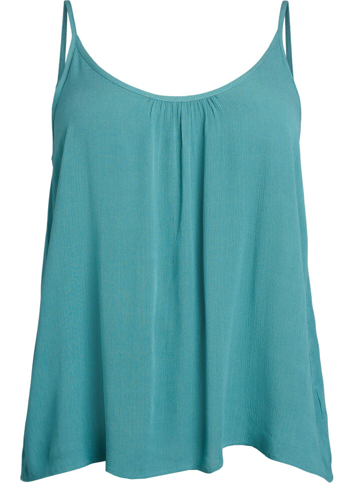 Top &agrave; bretelles en viscose, Bleu, Packshot image number 0