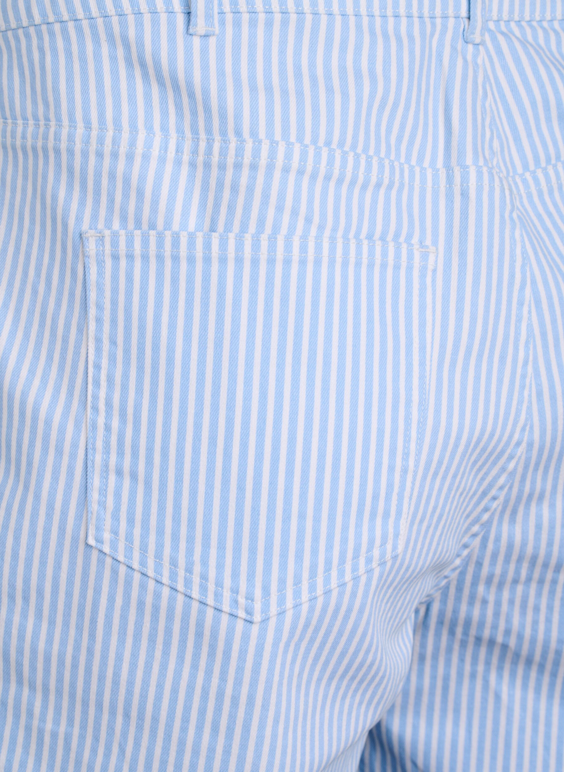 Zizzi Bermuda ray&eacute; &agrave; taille haute, Bleu Clair, Packshot image number 3