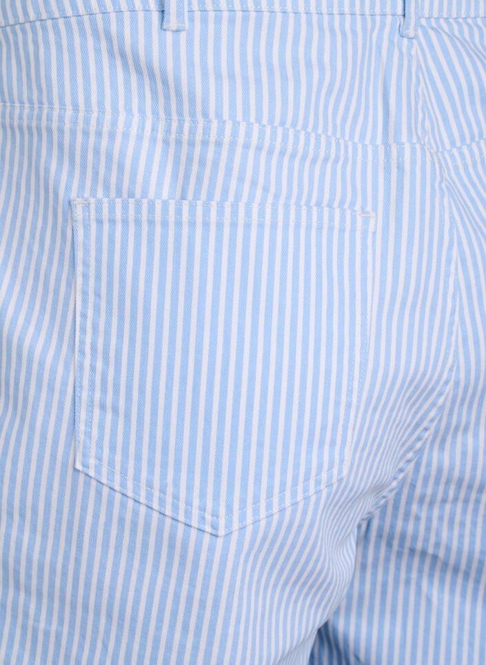 Bermuda rayé à taille haute, Bleu Clair, Packshot image number 3