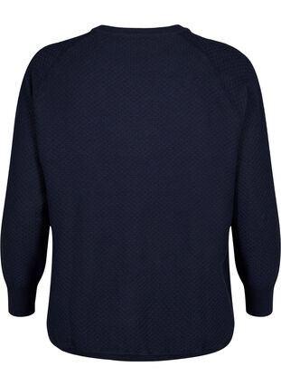 Pull en coton biologique avec motif texturé., Navy Blazer, Packshot image number 1