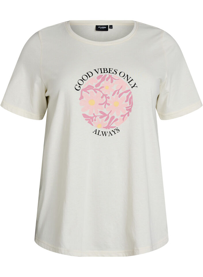 T-shirt imprim&eacute;, Vanille, Packshot image number 0