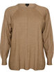 Chemisier en tricot avec col rond et motif tricot, Beige, Packshot image number 0