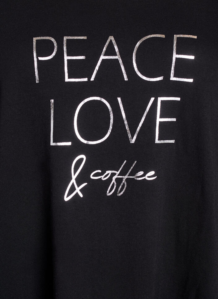 Chemise de nuit &agrave; manches courtes en coton biologique, Noir, Packshot image number 2