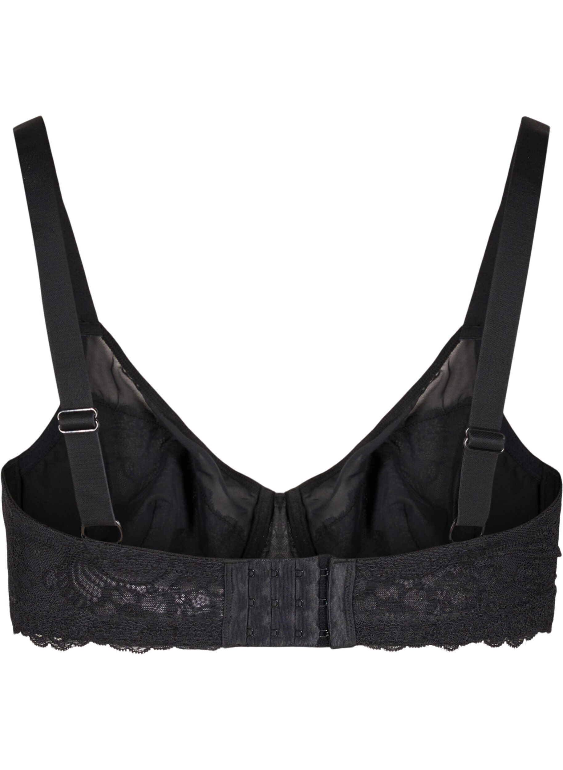 Zizzi Soutien-gorge en dentelle avec r&eacute;sille, Black, Packshot image number 1