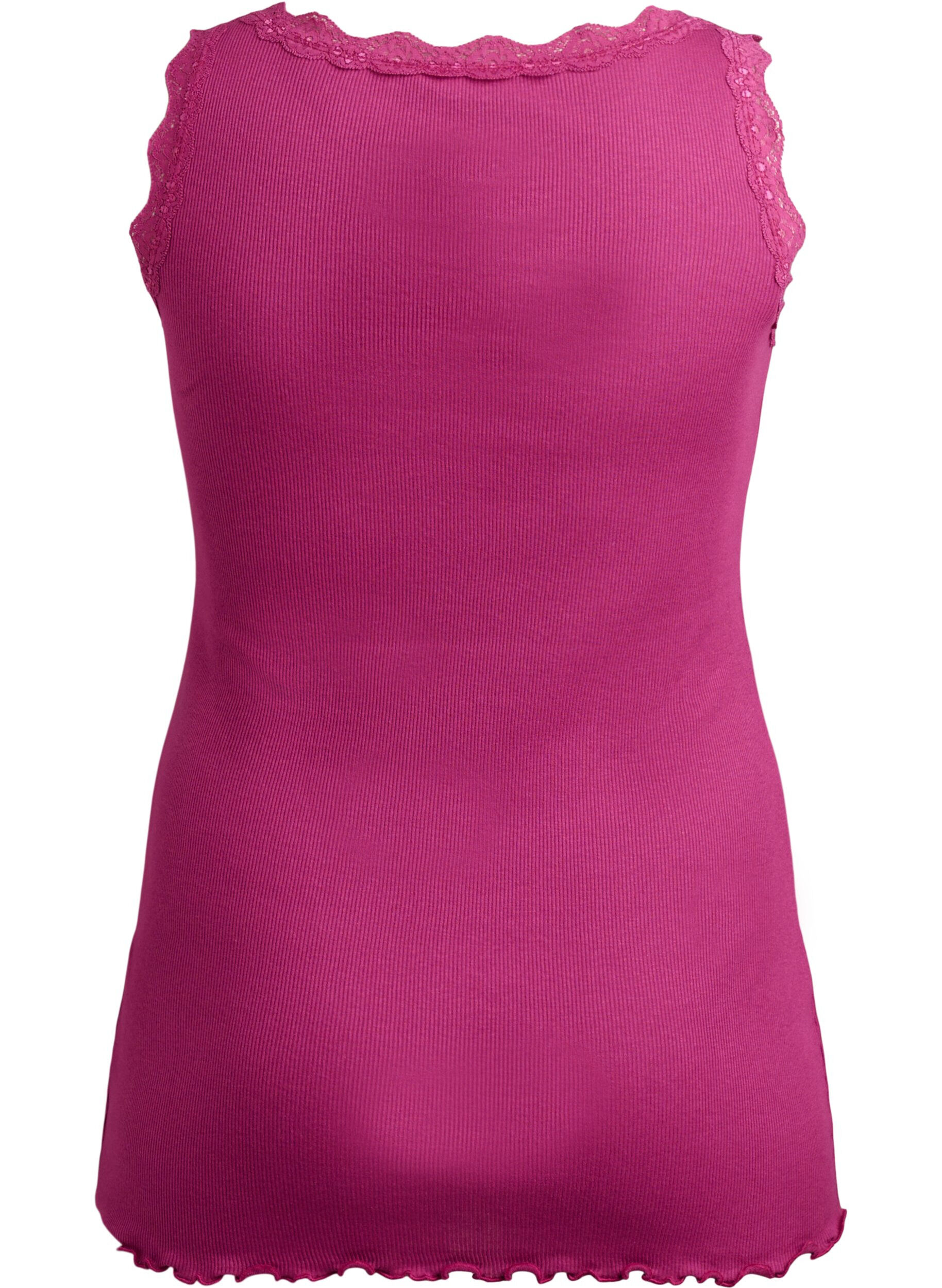 Zizzi Top avec finitions en dentelle, Bordeaux, Packshot image number 1