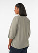 Blouse imprim&eacute;e en viscose avec manches 3/4, Vert Kaki, Model image number 2