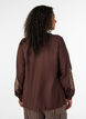 Chemise en viscose avec manches brod&eacute;es, Marron, Model image number 2