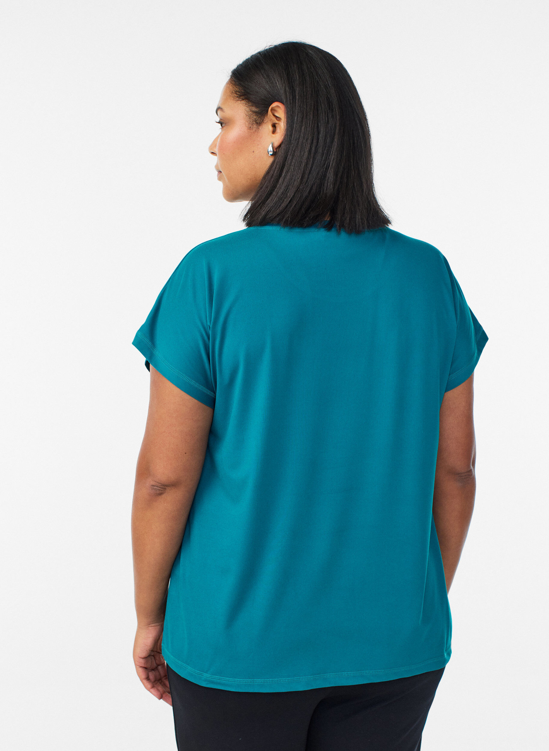 ZizziT-shirt de sport couleur unie, Vert, Model image number 2