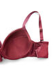 Soutien-gorge rembourr&eacute; &agrave; armatures avec dentelle et dos en U, Bordeaux, Packshot image number 3